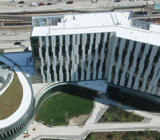 view of the green roof on the Academic Residential Complex