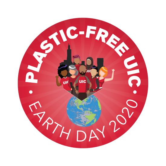 Plastic-free UIC. Earth Day 2020 logo