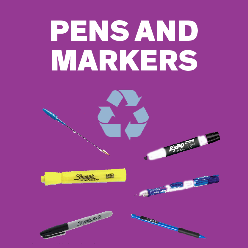 Recycling pens and Markers sign