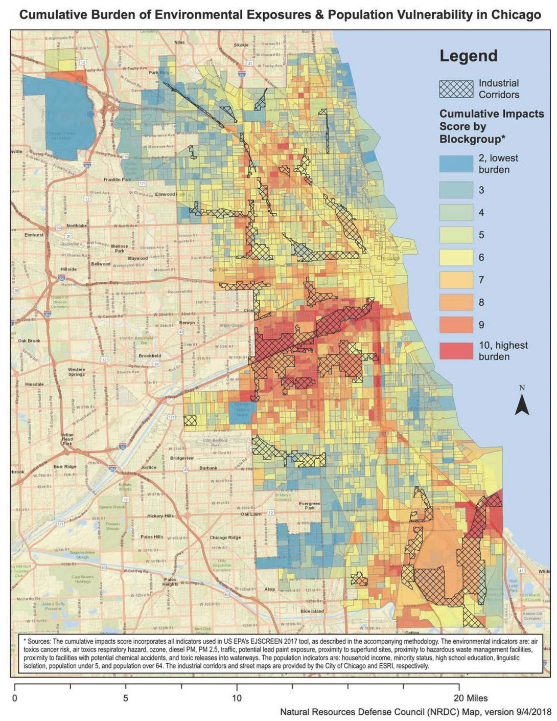 cumulative burden of environmental exposures and population vulnerability in chicago